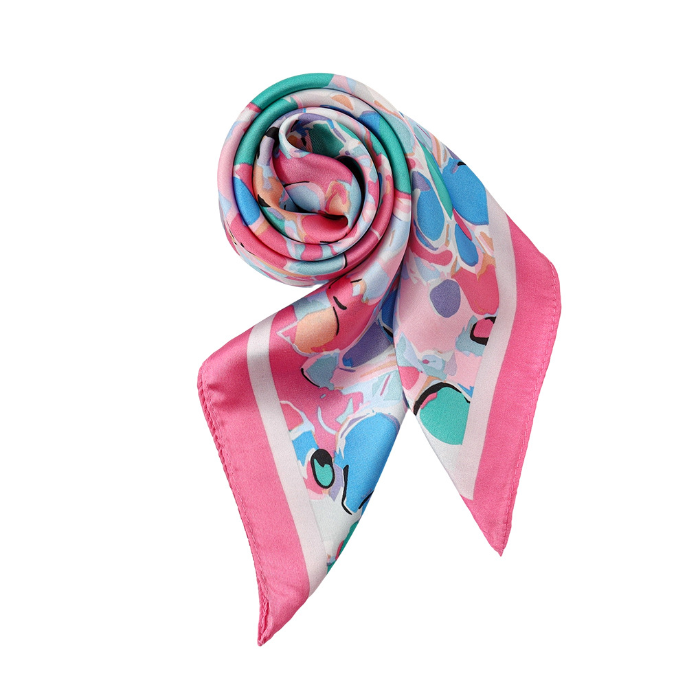 Niñas japonesas 70 pañuelos de seda de imitación pañuelos de seda de vitalidad diaria para usar pañuelos cuadrados de cuello de todo fósforo de reducción de edad de moda al por mayor