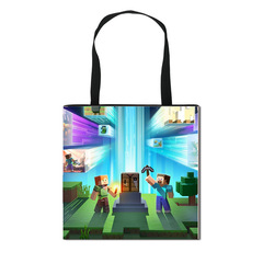 New My World Shopping Bag for Students, Cute and Large Capacity, High-End Storage Bag, Polyester, Convenient Shoulder Bag