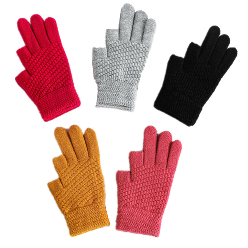 winter travel keep warm knitted gloves for men and women