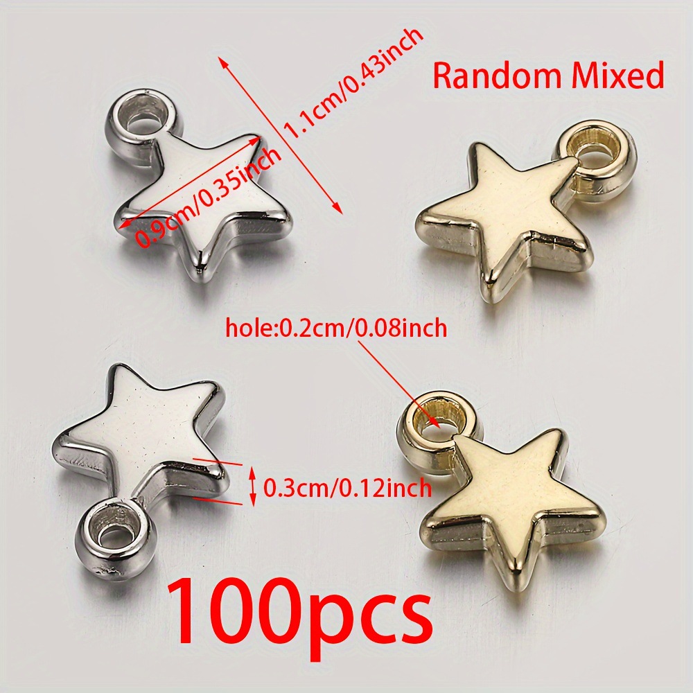 CCB estrella encanto oro plateado estrella de cinco puntas plástico ABS colgante DIY pulsera collar Ropa Accesorios de la joyería