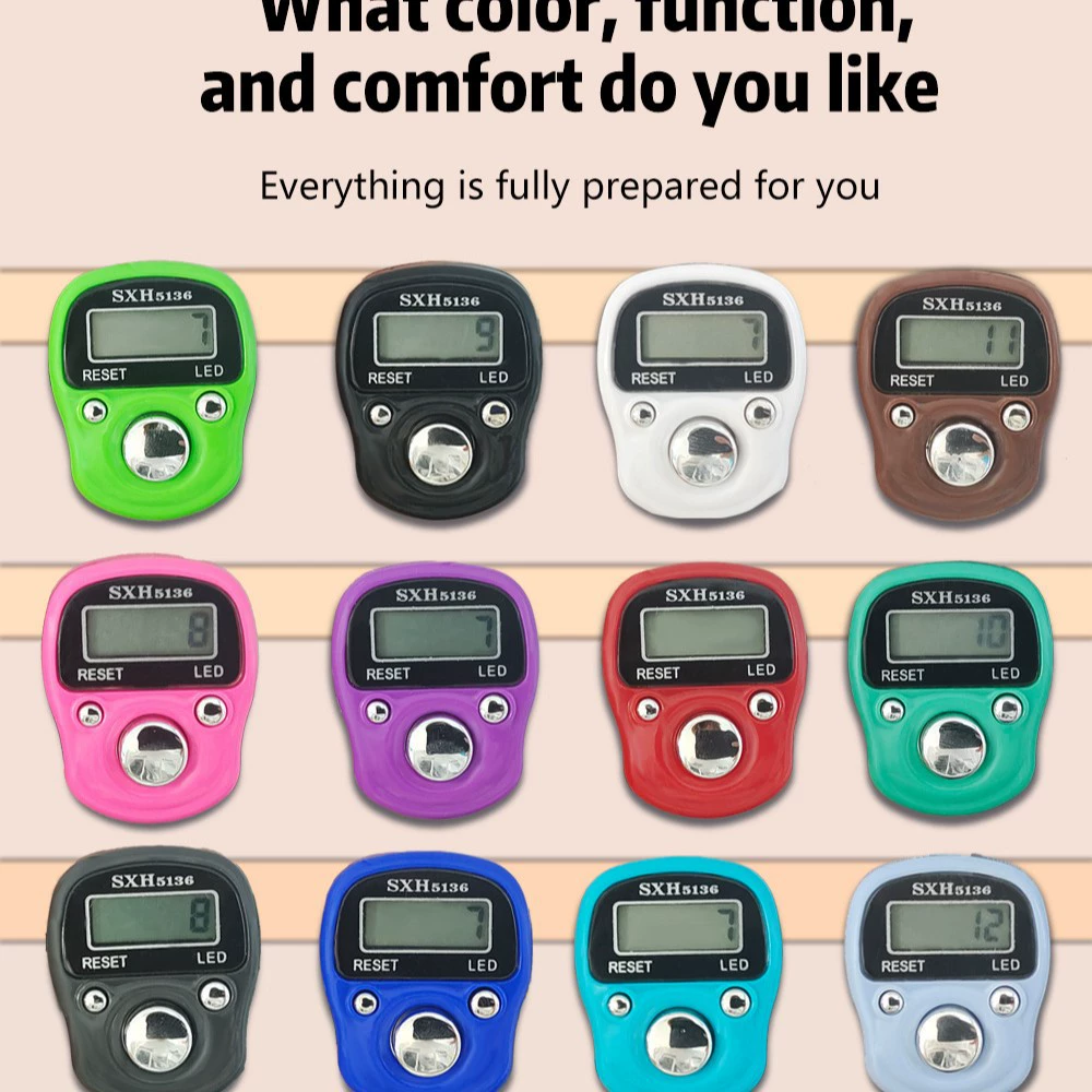 sxh5136 Светодиодное кольцо на палец, мини-ручной счетчик, кольцевой счетчик, установленная карта 10150