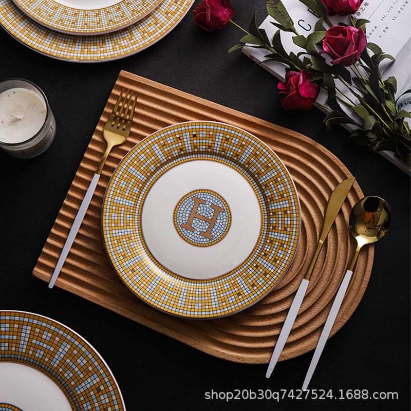 Ceramic Plate Tableware European Style Home Set Plate Creative Fruit Plate Dish Plate Ceramic Plate