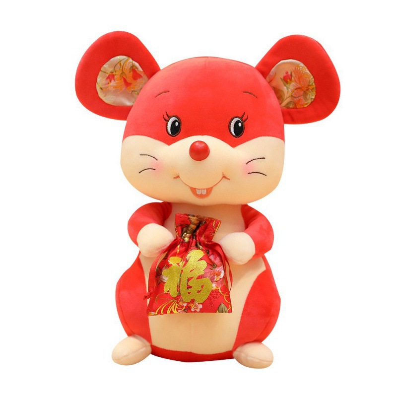 Cute juguete de peluche ratón muñeca zodiacal almohada ratón bebé muñeca muñeca para niños par
