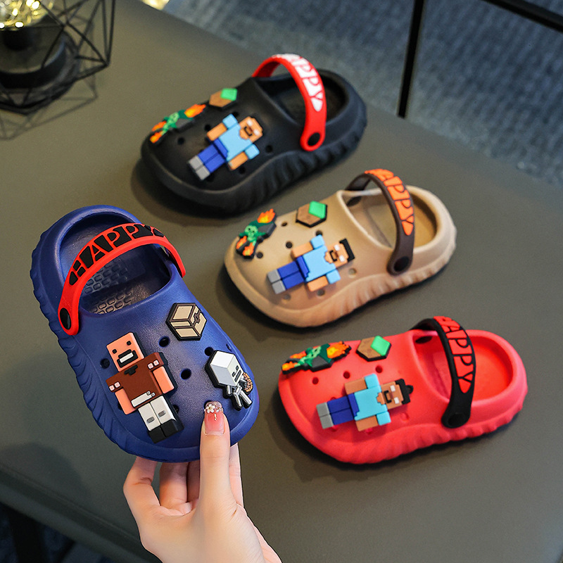 Minecraft Children's Clogs Boys' Sandals Summer New Style Boys' Non-Slip Clogs for Kids and Older Children Minecraft Children's Clogs Boys' Sandals Summer New Style Boys' Non-Slip Clogs for Kids and Older Children
