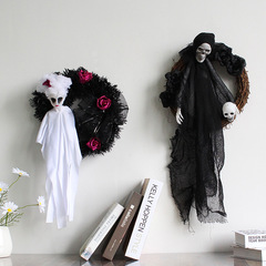 Ghost Halloween Door Decoration Props for Spooky Party Custom Halloween Wreath