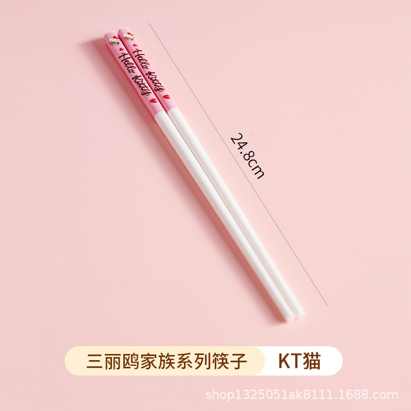 本物のサンリオ ハローキティ 陶器箸 かわいい漫画 一人用 一本箸 ガールハート 高級抗菌・防カビ箸|undefined