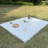 White 180*260cm [including tassels] suitable for 6-8 people
