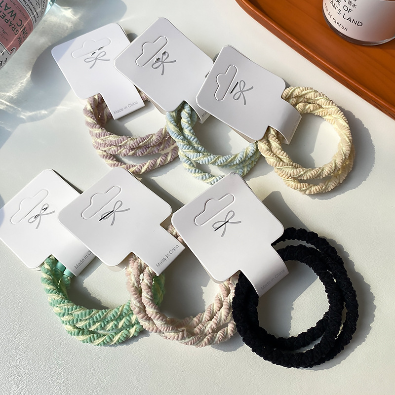 1 card 3 simple gray hair rope suit ins cold style all-match basic high elastic rubber band small leather cover for women 1 card 3 simple gray hair rope suit ins cold style all-match basic high elastic rubber band small leather cover for women