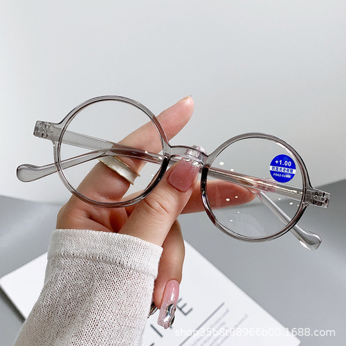 New round anti-blue light reading glasses for middle-aged and elderly retro trendy round prince high-definition Korean reading glasses