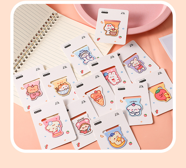 Cute Cartoon Beautifully Shaped Student Double-sided Paper Alloy Magnetic Bookmark display picture 3
