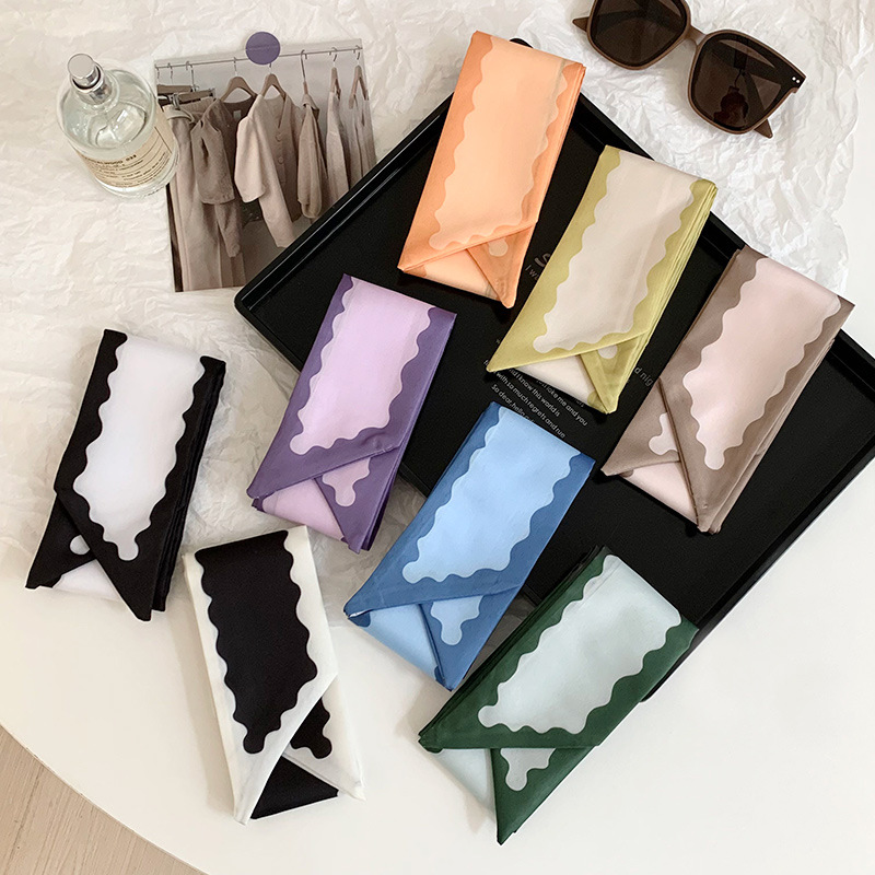 Pañuelo de seda, banda larga, decoración de alta calidad, bufanda pequeña, cinturón multiusos, diadema de cuerda de súper hada francesa, cinturón para el cabello, serpentina para el cabello