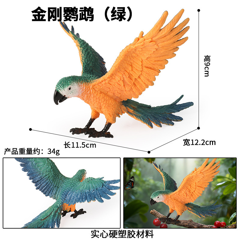 Guacamaya de alas extendidas HFM (amarillo-verde)
