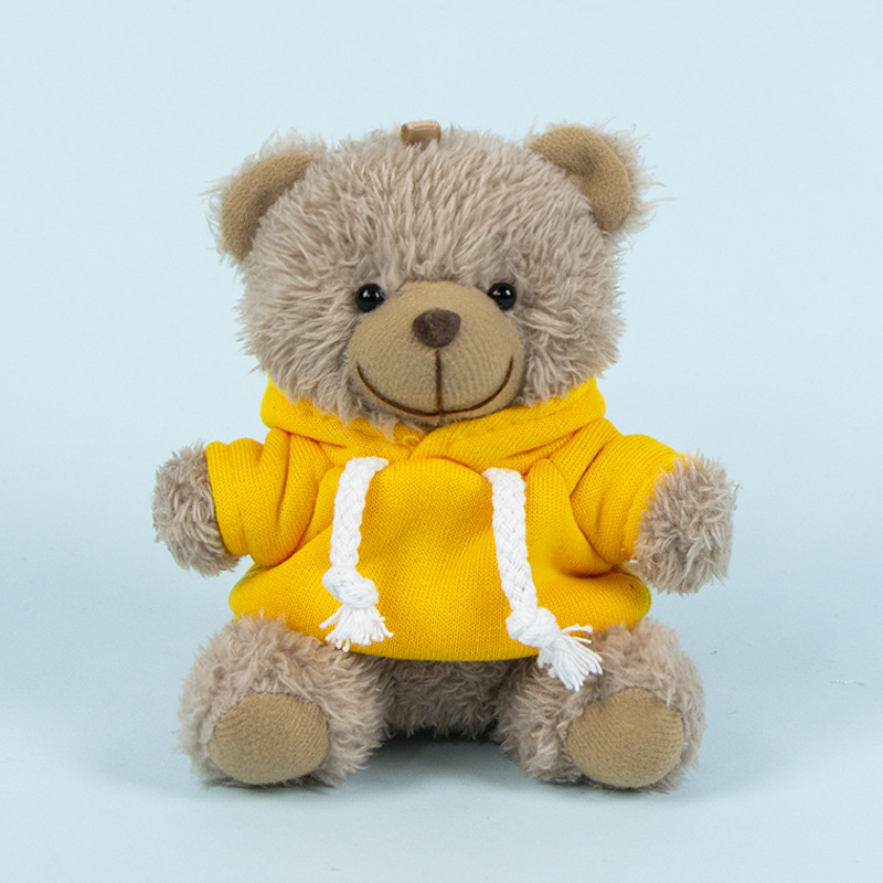 Lindo osito llavero colgante regalo creativo muñecas de peluche vestidas osito de peluche colgante de mochilas escolares para parejas
