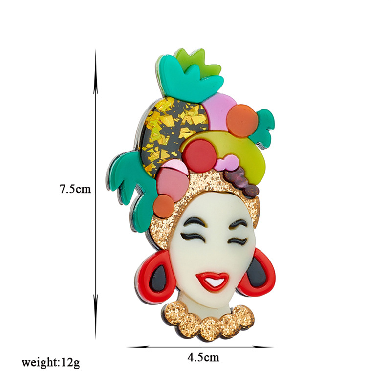 16g Weight Ethnic Style Pin Cartoon Character Arylic Women's Brooches