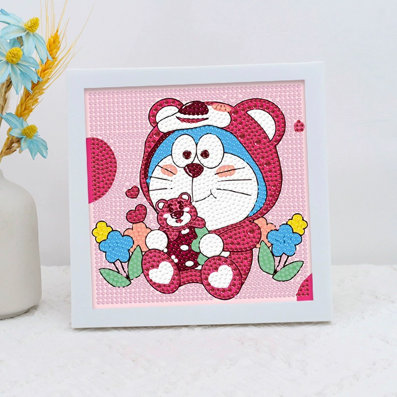 Даймонд-пейнтинг (Sanrio) Kuromi и смешанные мультфильмы, 17×17 см, полный страз DIY набор, детское рукоделие