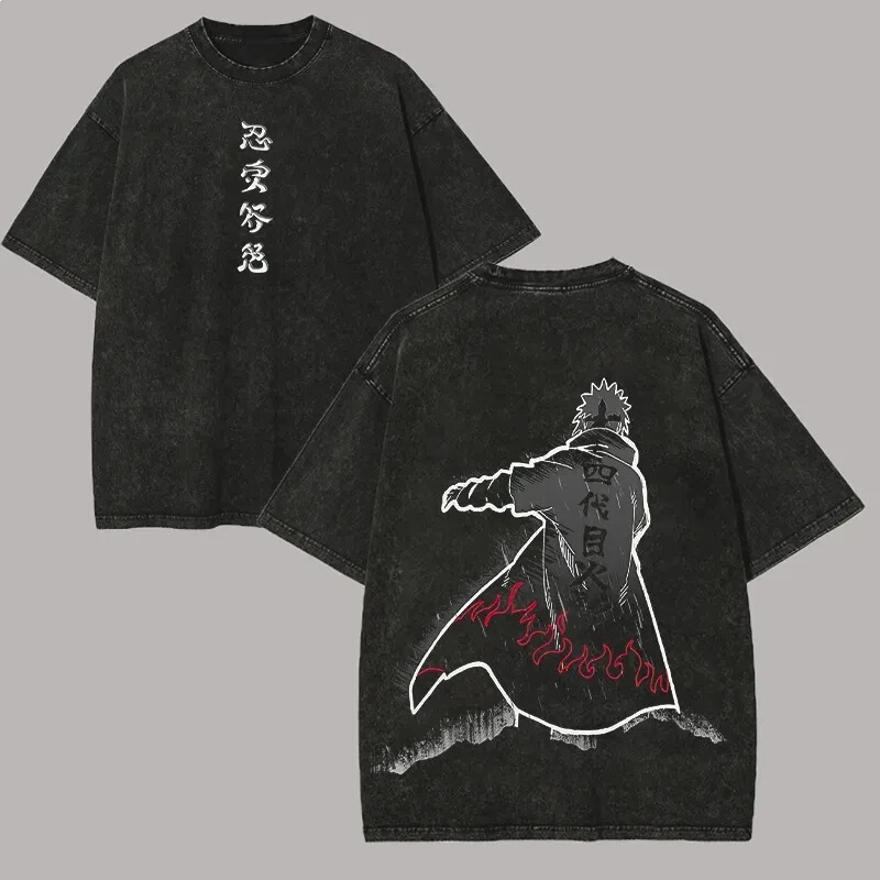 Back-Printed Min Graphic Ton Naruto Retro a Naruto T-Shirt Cotton Anime Fourth Street Style Private Sale T-Shirt Amika