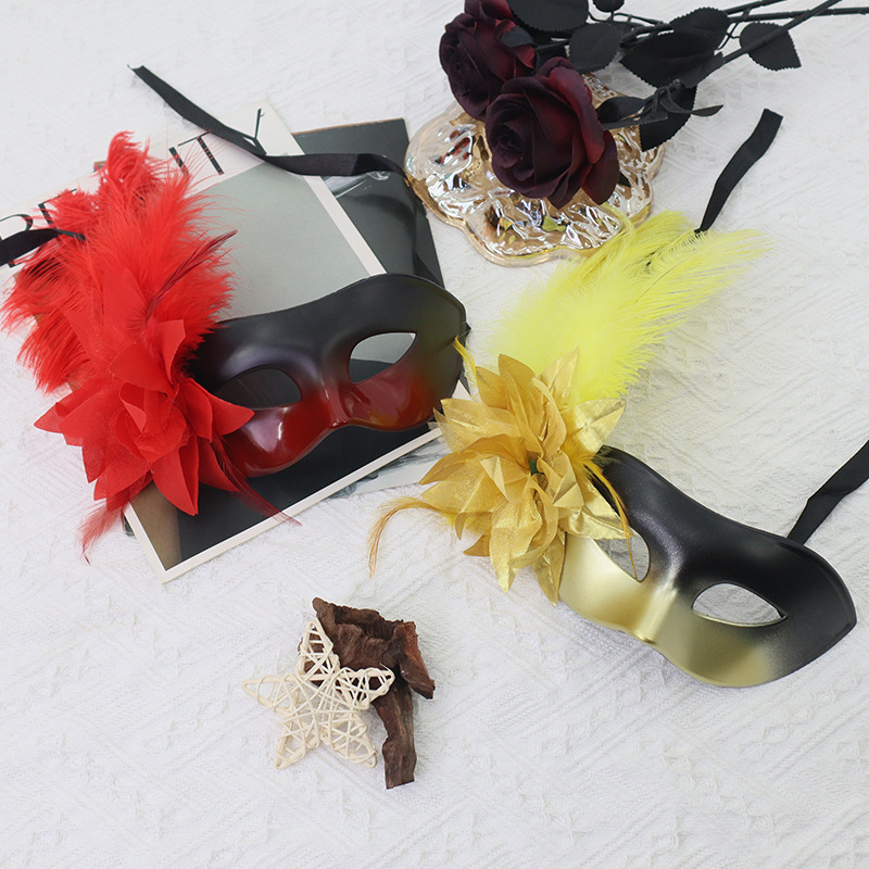 Ventas transfronterizas de flores laterales máscaras de media cara máscaras de maquillaje de baile máscaras de pareja máscaras de fiesta máscaras de ojos decoracionales sexy