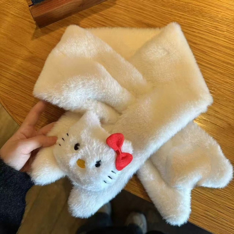 キーキーはカップルのかわいいkitty猫マフラー少女心ins百合学生が防寒の新型マフラーに乗っている|undefined