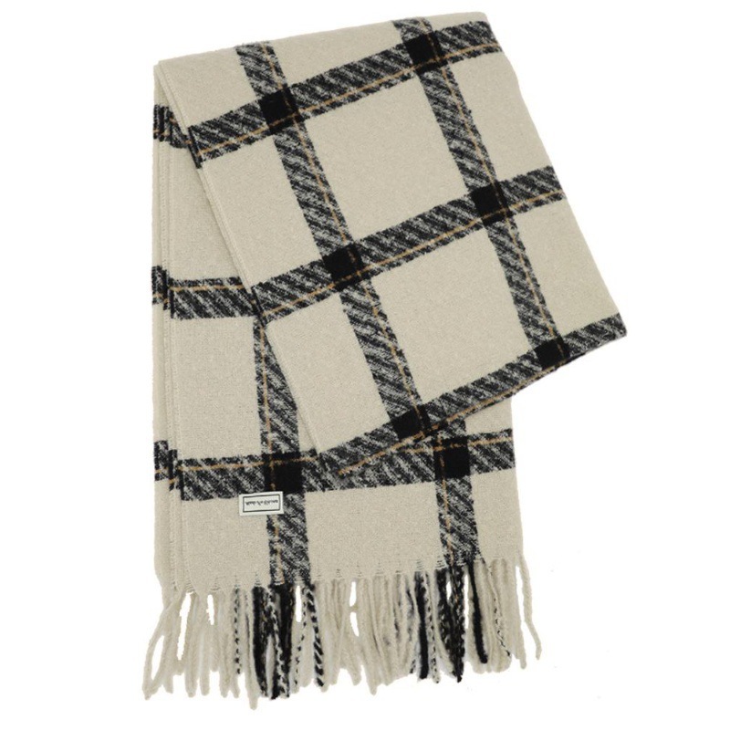 Bufandas de invierno de alta calidad bufandas de bordas de cuadrilátero estilo coreano sensación de bufandas de estilo universal abrasión calentamiento bufandas de mujeres