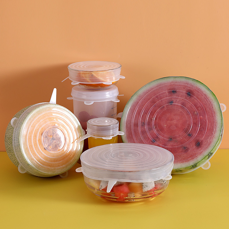 2761 Amazon silica gel Lids 6 sets stretching multi-function Fruits and vegetables Fresh keeping film Fresh bowl cover