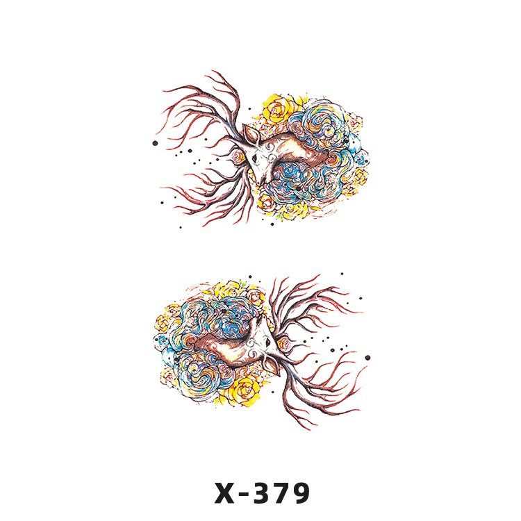 Arco de flor pequeña pegatinas de tatuaje fresco 3D dibujos animados transfronterizo Henna rosa impermeable texto en inglés pegatinas de tatuaje