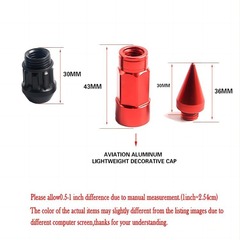 Aftermarket Car Decoration Accessory Three-in-One Pointed Aftermarket Aluminum Alloy Wheel Rims Screw Caps Tire Bolts 20 Piece Set