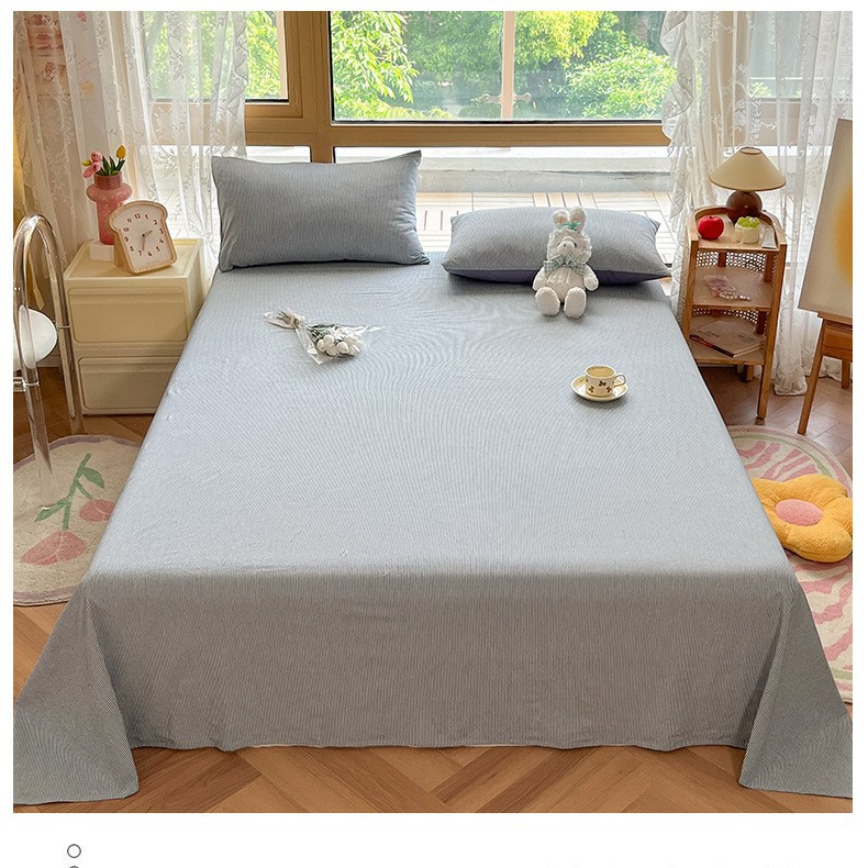 Una sábana de algodón lavado de algodón de una sola pieza de algodón 100 dormitorio de estudiantes edredón individual funda de almohada de tres piezas 3 nuevo estilo