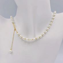 女夏原創設計輕奢貝珠足球珠頸鏈鍍18K金隔珠多棱面貝珠珍珠項鏈