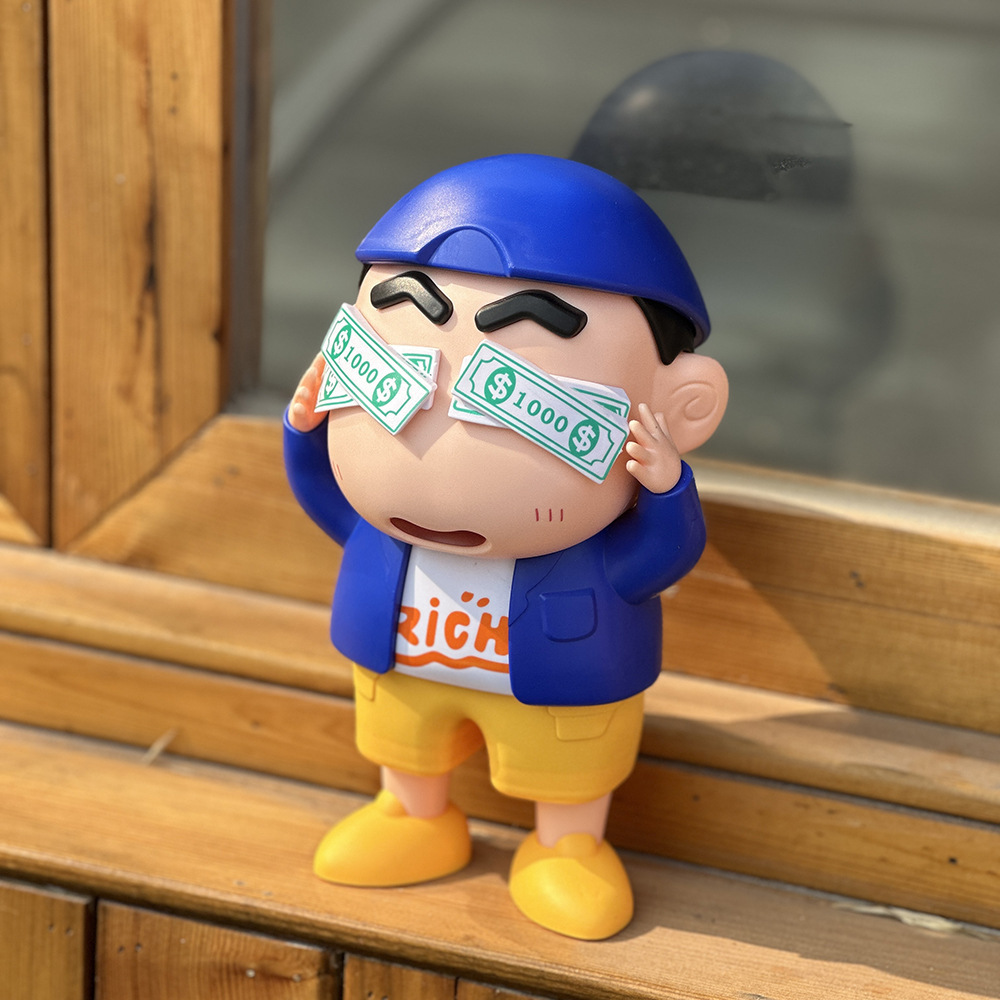 Adornos creativos domésticos, tirano local, dólar estadounidense, crayón Shin-chan, Yehara Shinzhisuke, modelo de figura de muñeca de coche al por mayor image 3