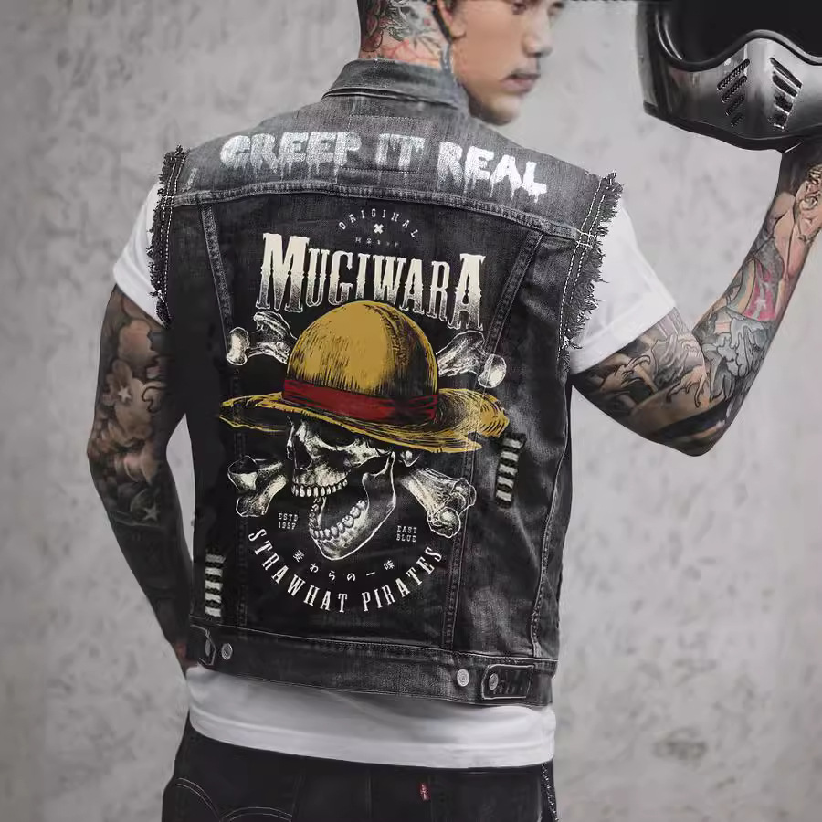 Tänavamootorratta vabaaja noorte kauboi vest meeste mudel 2439_voghion.com