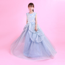 新款网红星空艾莎公主裙周岁生日演出走秀主持钢琴表演女童礼服