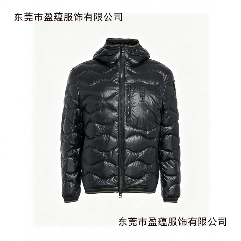 Mamerelo Cross-Border New Product Men's Hooded down Jacket Short Style Lightweight Windproof Slim Fit Winter Coat Black