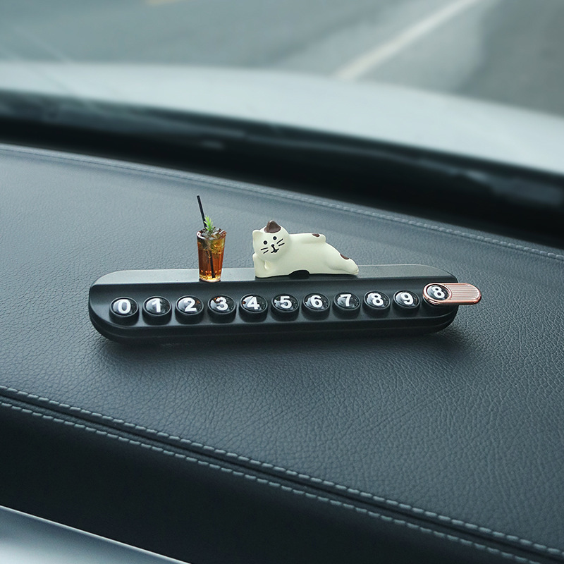 Tarjeta de estacionamiento temporal del automóvil, placa de matrícula, automóvil, teléfono móvil, niña creativa del automóvil, decoración del automóvil