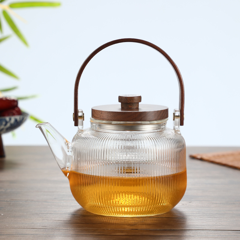 煮茶壶玻璃耐高温大容量家用泡茶烧水壶可明火电陶炉蒸煮茶器单壶