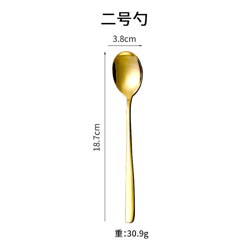 304ステンレススプーン韓国式食器長柄家庭用デザートフォークスプーン洋食ステーキナイフフォークコーヒースプーン卸売り|undefined