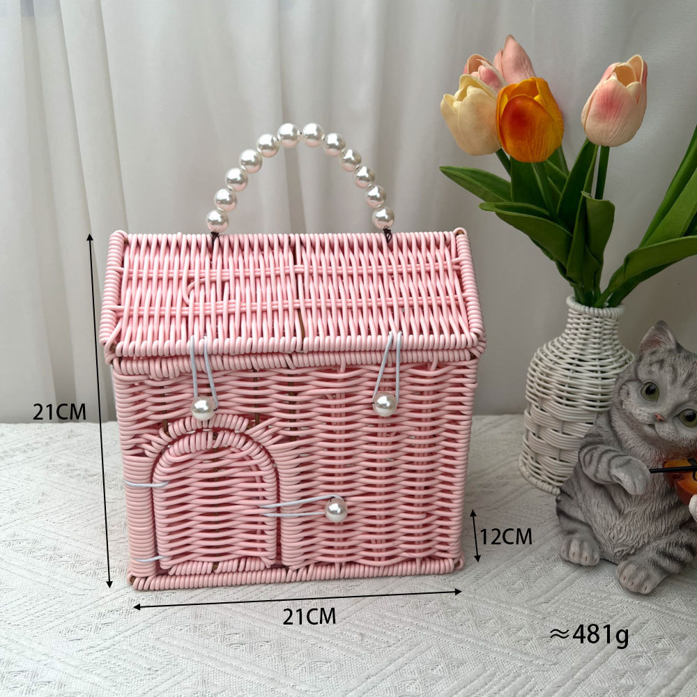 Imitación creativa de Ratán tejiendo pequeñas cestas con regalos de mano, cajas de regalo para regalos, cajas de regalo para festivales image 5