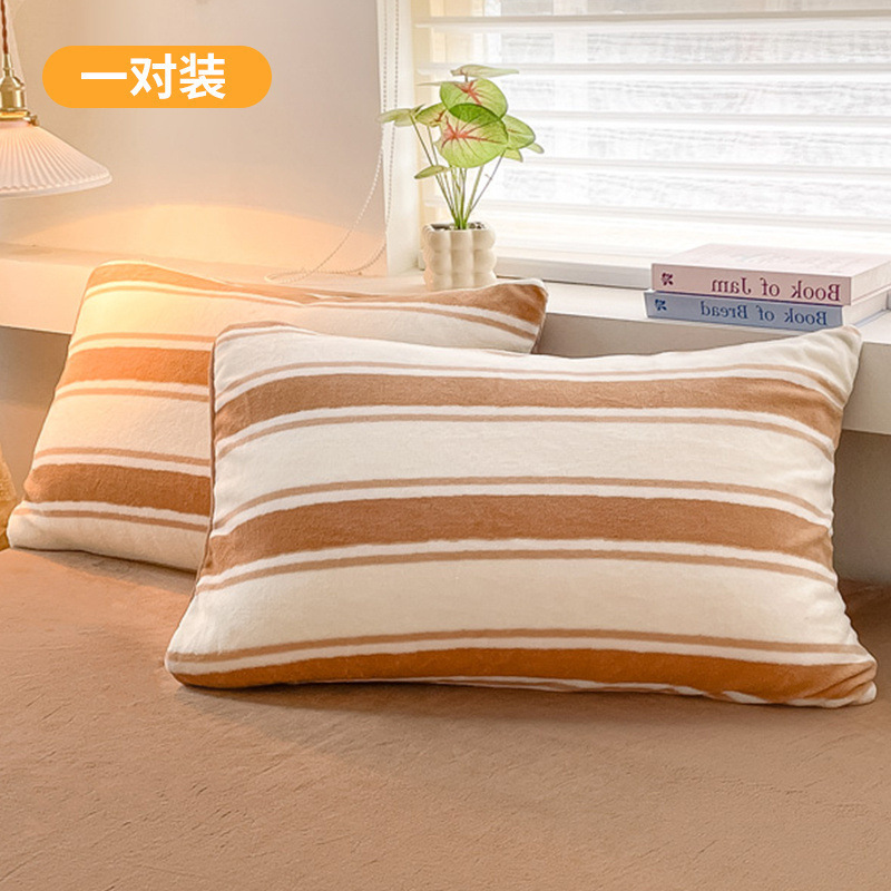 Funda de almohada de terciopelo de leche de invierno, un par de fundas de almohada de terciopelo de coral grueso, una sola funda de revestimiento de núcleo de almohada para niños 48x74 2