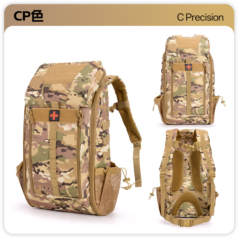 Bolsa médica táctica multifuncional personalizada transfronteriza de primeros auxilios contra incendios al aire libre de gran capacidad de material de emergencia a pie mochila