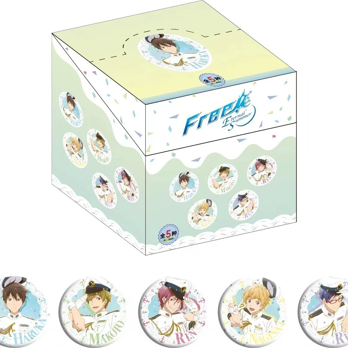 Подлинный «Free!» Лайм-Ye Летняя серия Полароид Blind Box Нанаcе Харука Аниме Две страницы Переферийный Танико