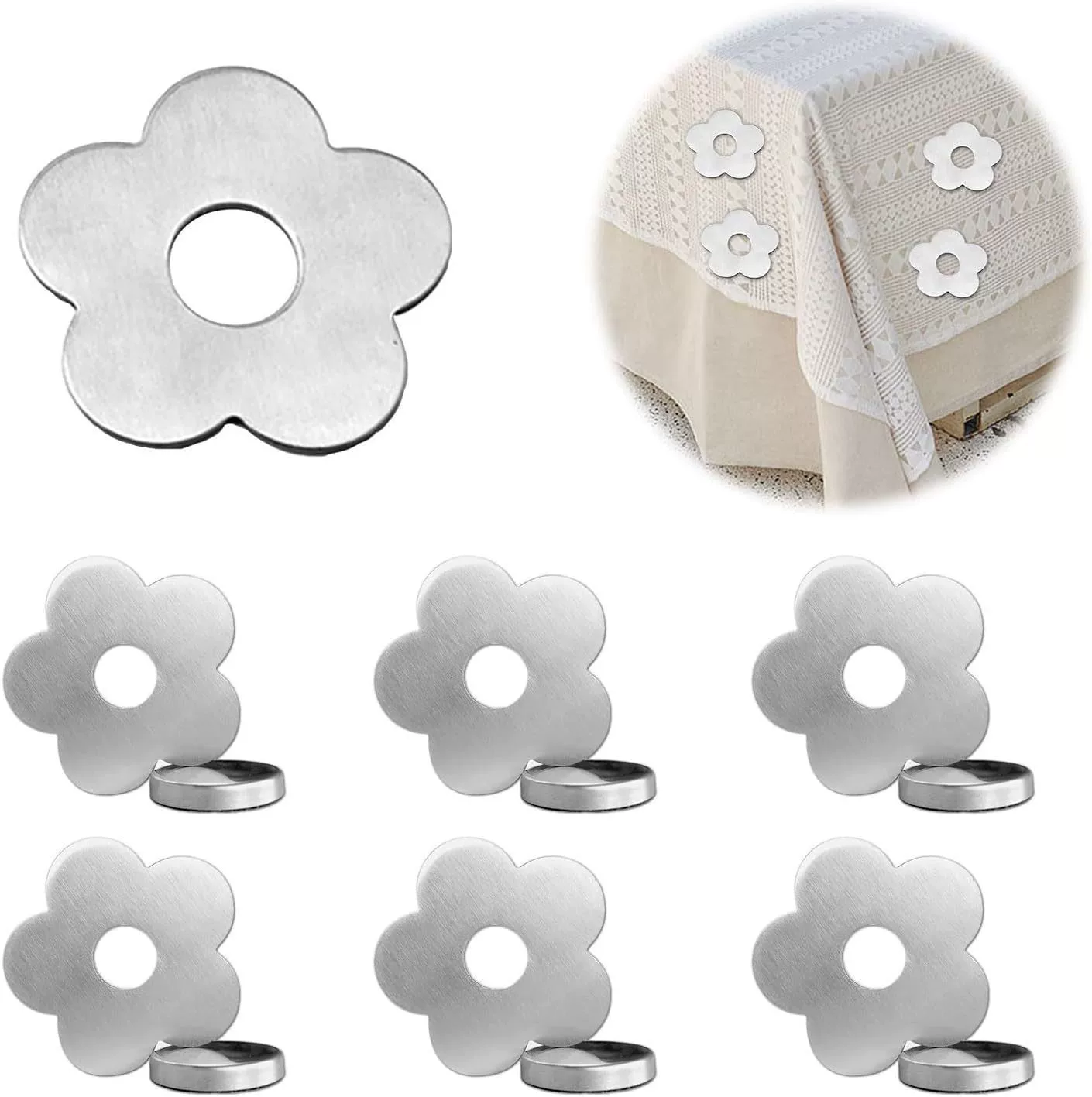 6шт цветок магнитный подвесной стол, магнит на холодильник из нержавеющей стали 430 YQ