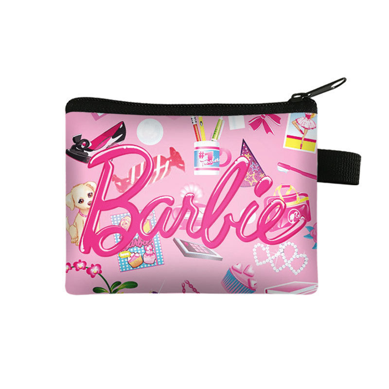 Barbie Coin Purse for Children, Large Capacity Polyester Bag, Student Short Key Card Holder, Bulk Storage Chain Coin Purse Barbie Coin Purse for Children, Large Capacity Polyester Bag, Student Short Key Card Holder, Bulk Storage Chain Coin Purse
