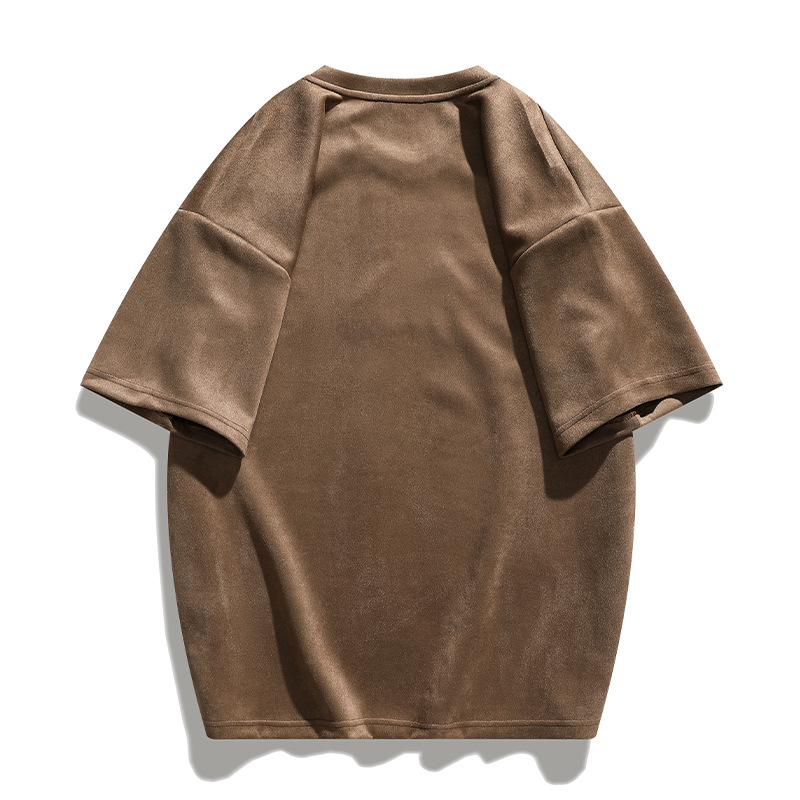 T-shirt à manches courtes en soie de glace américaine marque de mode d'été pour hommes ins vêtements de costume de Couple en daim lâche_voghion.com