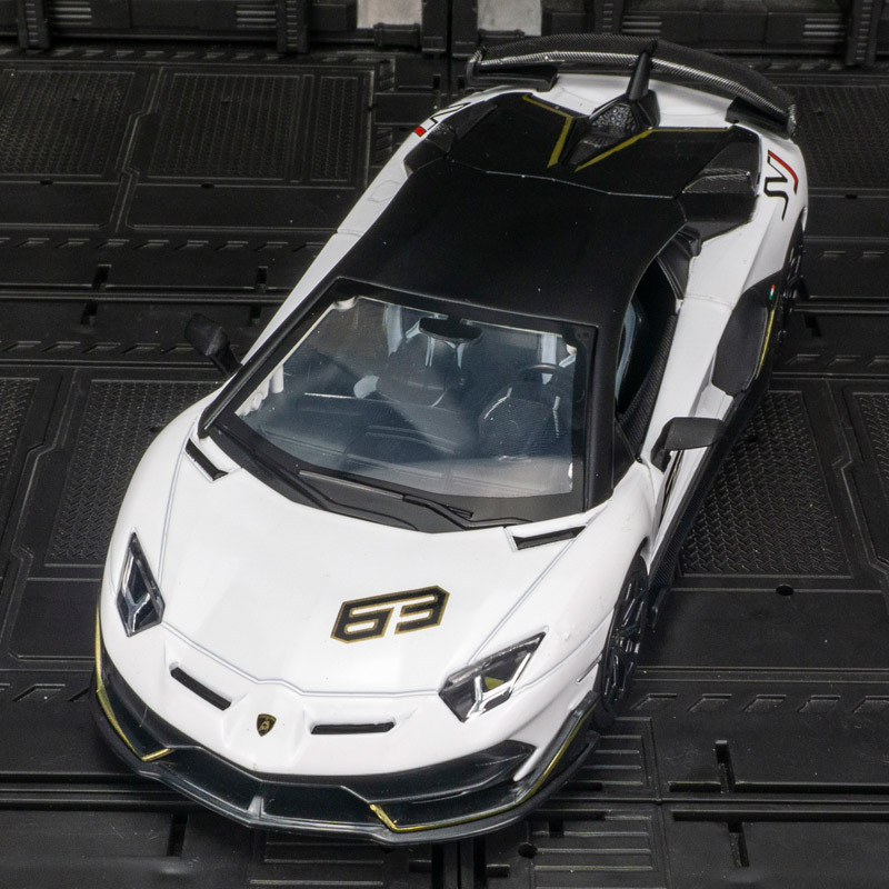 Cai Po 68269K Simulation Evontado SVJ63 Alloy Car Model Ornaments Metal Rally Racing Acousto-optic Toy