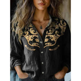 2025新款跨境女士衬衫翻领开衫上衣纯色针织3D印花欧美圣诞秋冬季