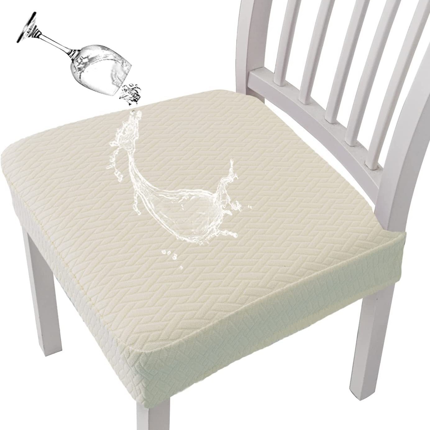 Funda de cojín de silla impermeable jacquard a cuadros largos cuatro estaciones cubierta de silla universal de una pieza cubierta de cojín de silla de hotel