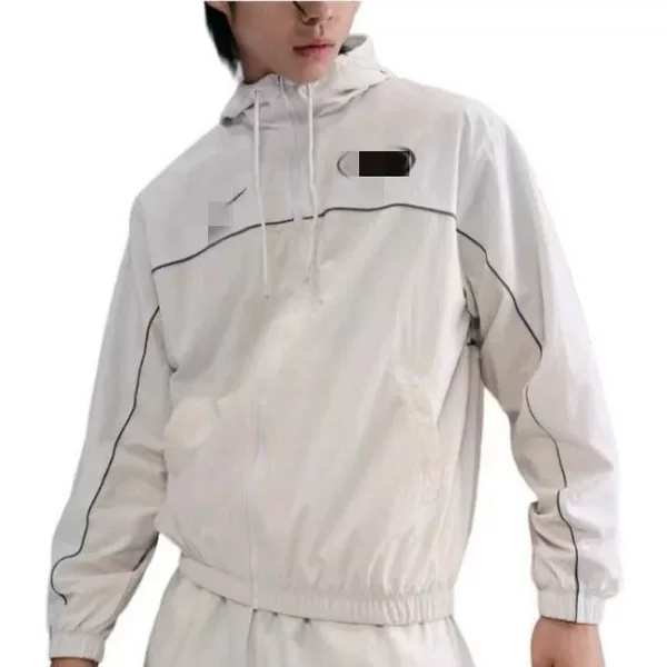 2026 Spring Men's Thin Windbreaker Jacket with Embroidered Hook, Trendy Loose Fit, Versatile, Windproof, Sun-Protective, Hooded Coat for Women