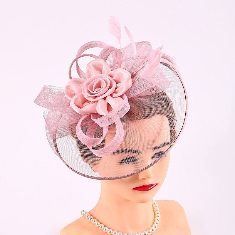 Amazon's new bridal feather mesh headpiece for women, suitable for tea parties, horse racing festivals, and Christmas parties
