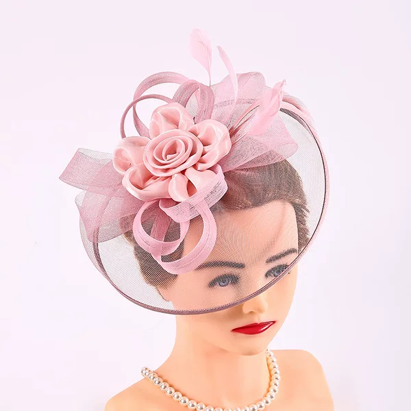 Amazon's new bridal feather mesh headpiece for women, suitable for tea parties, horse racing festivals, and Christmas parties