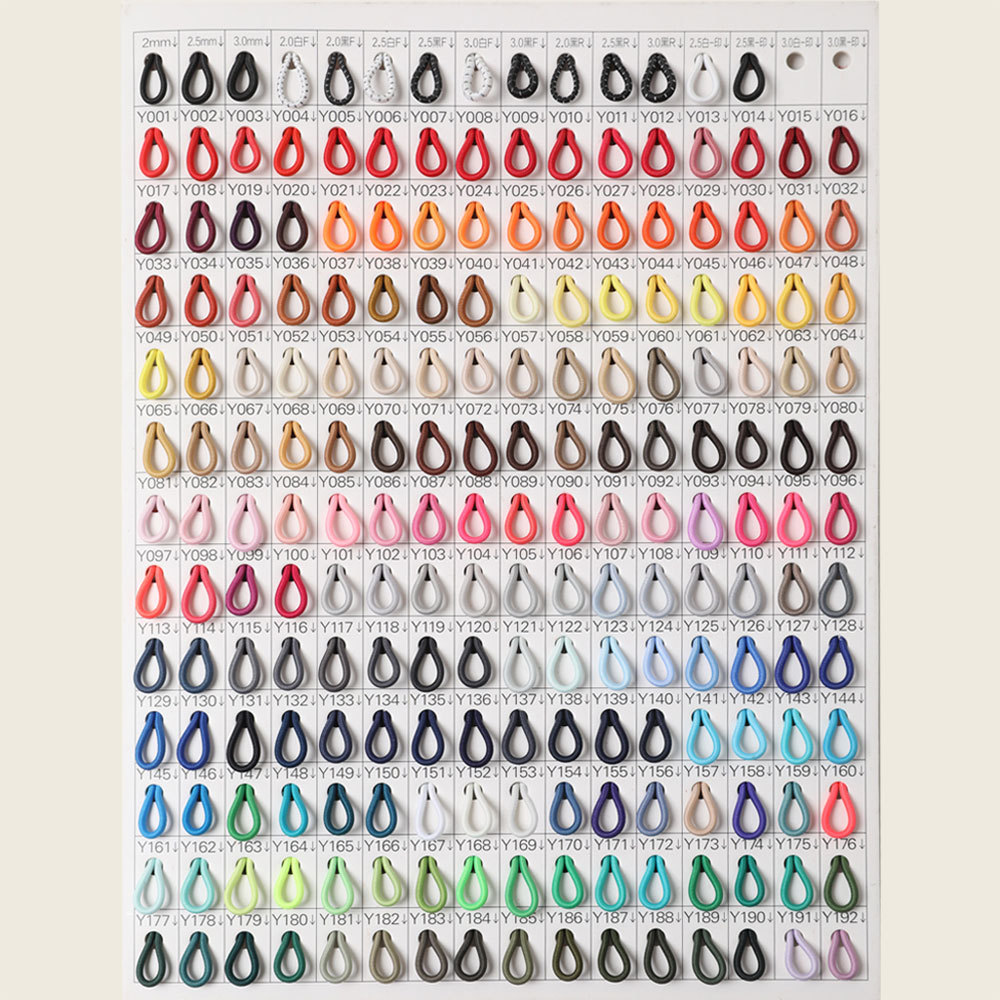 2 / 3mm cuerda elástica elástica de color bolsa de goma de alta resistencia núcleo de látex de poliéster negro y blanco redonda cuerda elástica