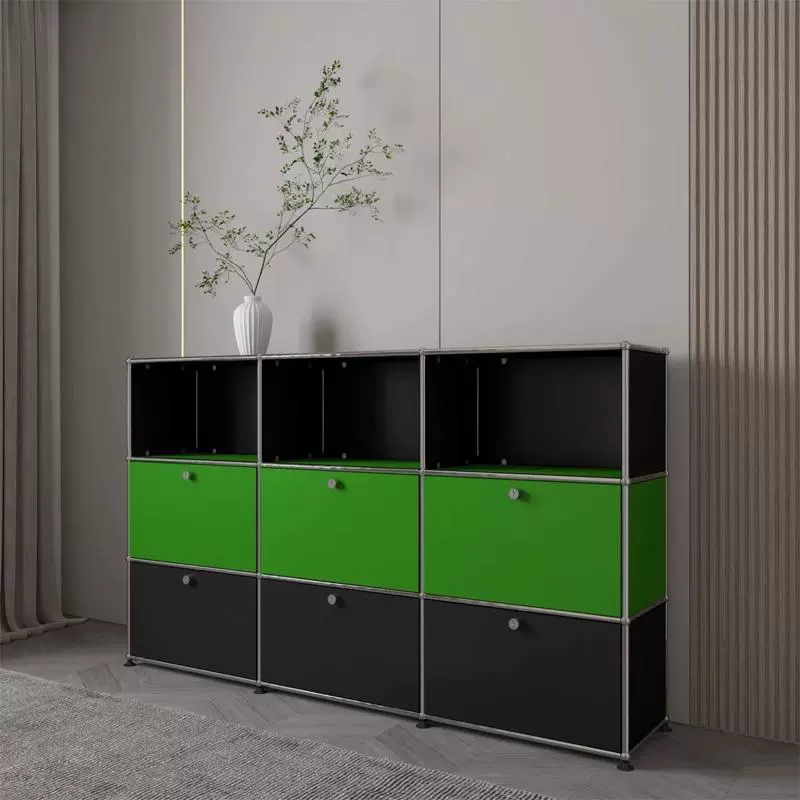 Красочный буфет в скандинавском стиле, столовая, гостиная, балкон, модульный шкаф для хранения, комбинация шкафов для хранения в прихожей.